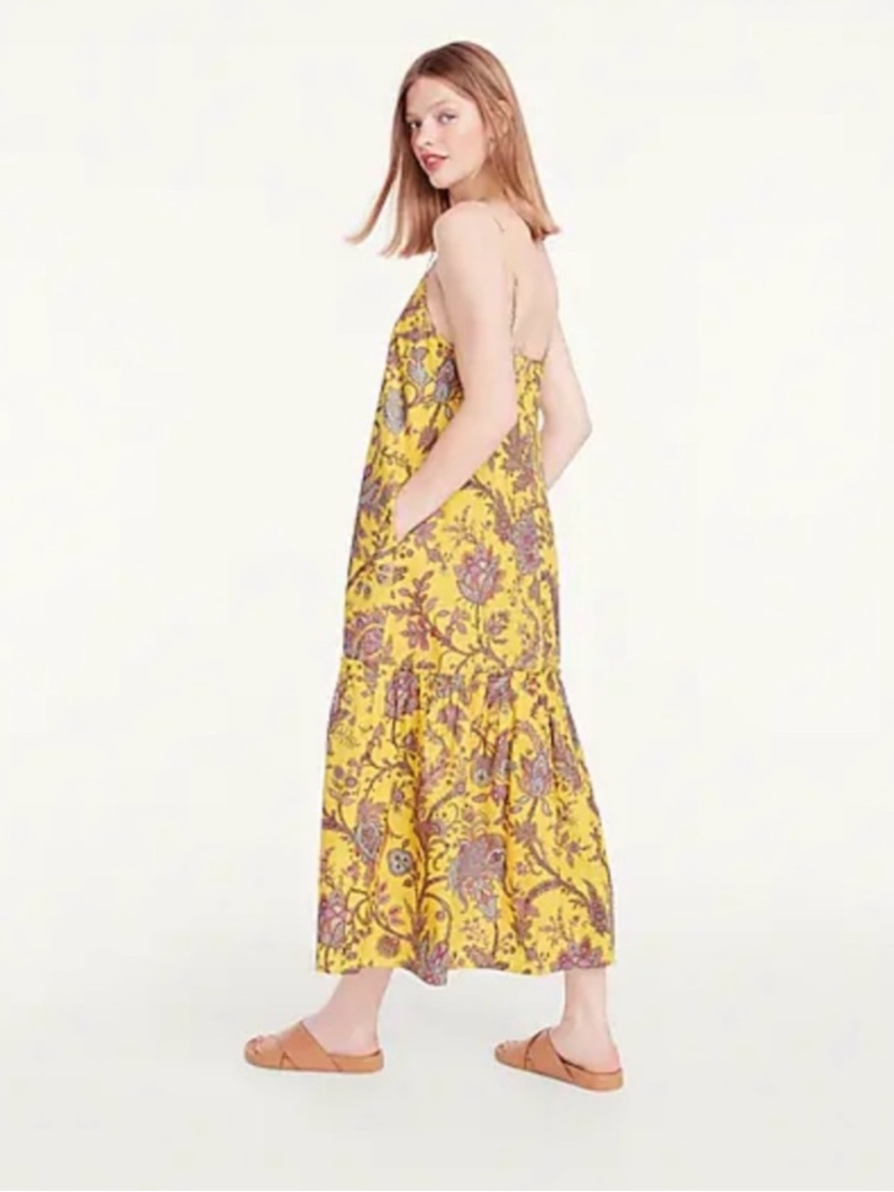 J. Crew Collection tiered cotton poplin dress in Ratti® golden paisley Small - Picture 2 of 10